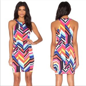 Trina Turk Amaya Chevron Printed sleeveless dress